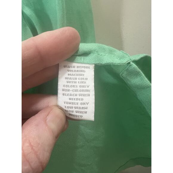 Charter Clube Women’s Embroidered Linen Tunic Size L Green Boho Festival Beachy - Picture 4 of 9